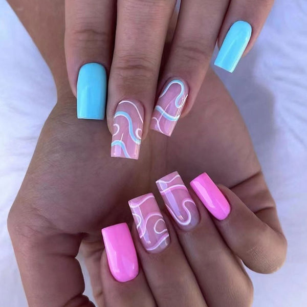 24Pcs Press On Nails With Glue